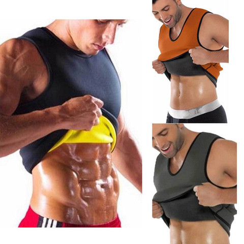 Men's Shapers Top Waist Trainer Vest Sauna Sweat Body Shaper Tank Top Slimming Trimmer T Shirt Plus Size M-4XL ► Photo 1/6