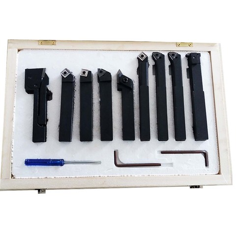 12mm 14mm 16mm 9pcs indexable carbide turnnig tools lathe set With Carbide Inserts For Semi-finishing and Finishing Operations ► Photo 1/6