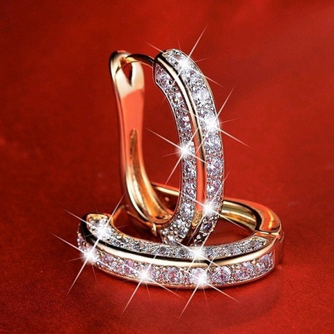 Luxury Austria Crystal  Wedding Jewelry Stud Earrings for Women U Shaped Fit Female Earrings for Gift ► Photo 1/6