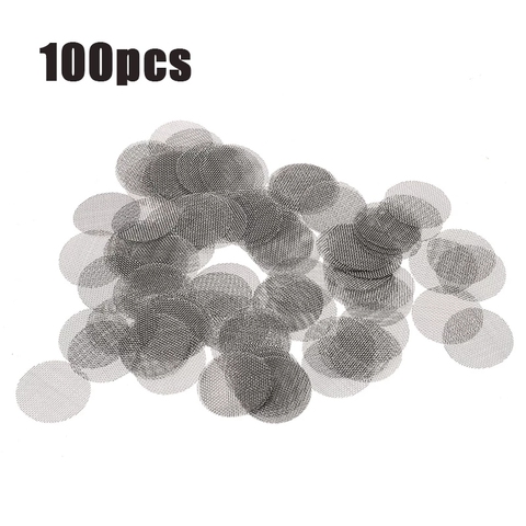 100pcs 16/20mm Stainless Steel Smoking Pipe Filter Silver Screens Hookah Water Pipes Gauze Mesh Net Tobacco Smoking Accessories ► Photo 1/1