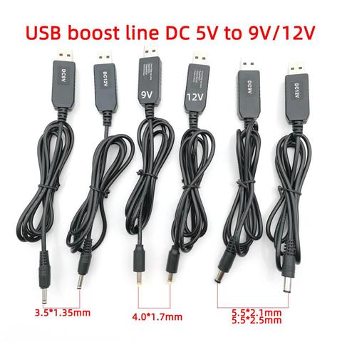 USB power boost line DC 5V to 9V 12V Step UP Module USB Converter Adapter Cable wire 5.5*2.1/5.5*2.5/4.0*1.7/3.5*1.35mm Plug ► Photo 1/6