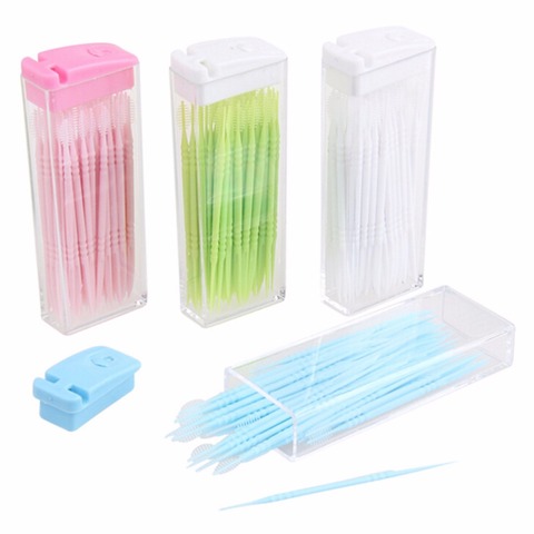 Portable Toothpicks Plastic 50 Pcs Plus Brush Eco-friendly No Smell Toothpick in Clear Case Korean ► Photo 1/6