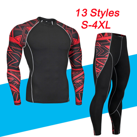 Men's Thermal Underwear Set Motorcycle Base Layer Winter Warm Tight Long Shirts & Tops Bottom Suit t shirts and pants trousers ► Photo 1/6