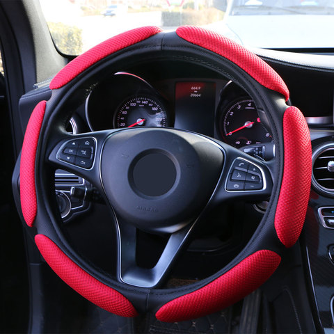 Car Steering Wheel Cover Mesh Breathable Automobile Steering-Wheel Braid Protector Auto Steering Cover For Car Styling ► Photo 1/5