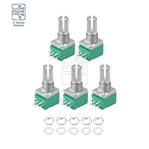 5PCS/Lot 6pin Rotary Carbon Film Taper Potentiometer 5K -100K Ohm Variable Resistors Double Turn Linear Type B Potentiometer ► Photo 1/5