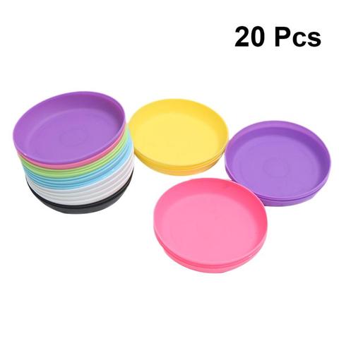 20pcs Succulent Plant Pot Saucer Round Plastic Tray Flowerpot Water Plate for Garden Balcony (Random Color) ► Photo 1/6