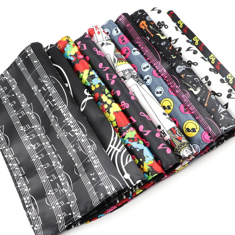 Classic Fashion Men's Handkerchiefs Colorful Musical Notes Printed Piano Guitar Polyester Pocket Square Gift Accessory Hanky ► Photo 1/6
