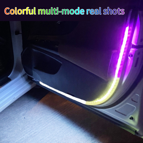 Car Door Welcome Light Strips Car Styling Auto Strobe Flashing Ambient Atmosphere Lights Safety 12V LED Opening Warning Lamp New ► Photo 1/6