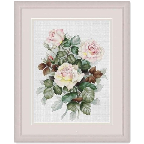 Elegant pink rose cross stitch package flowers plant 18ct 14ct 11ct cloth cotton thread embroidery DIY handmade needlework ► Photo 1/2