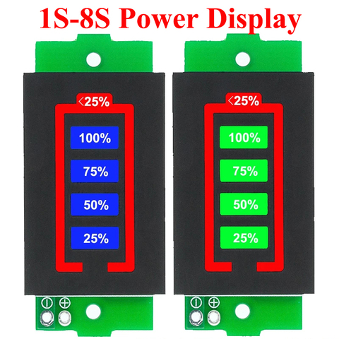 1S 2S 3S 4S 3.7V Lithium Battery Capacity Indicator Module 4.2V Blue Display Electric Vehicle Battery Power Tester Li-ion ► Photo 1/6