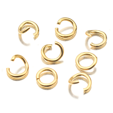 Aiovlo 100pcs/lot Gold Stainless Steel Open Jump Rings Direct 4/5/6mm Split Rings Connectors for DIY Ewelry Findings Making ► Photo 1/6
