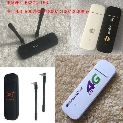 New Original Unlock HUAWEI  E3372 E3372-153 150Mbps 4G LTE USB Modem Dual Antenna Port Support All Band with CRC9antenna ► Photo 1/6