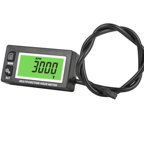 Inductive Temperature TEMP METER Thermometer Tachometer Max RPM Recall HOUR METER for UTV Motorcycle ATV Marine Boat RL-HM028A ► Photo 1/6