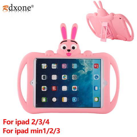 For IPad 2 3 4 Case Kids Shockproof Tablet Case for Apple IPad mini 1 2 3 Case Cover Cute Cartoon Silicon Shell ► Photo 1/6