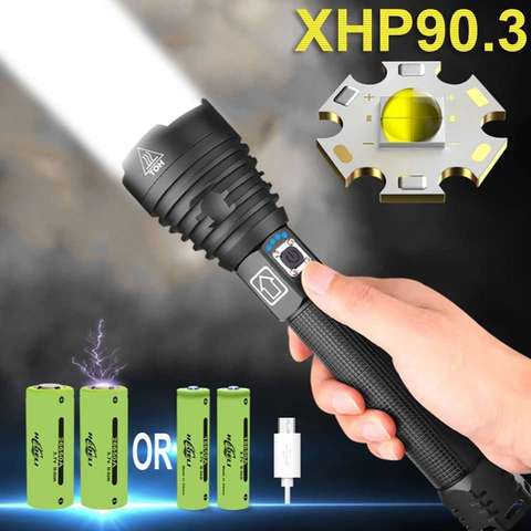 XHP90 Powerful Flashlight Led Rechargeable Lamp Powerful