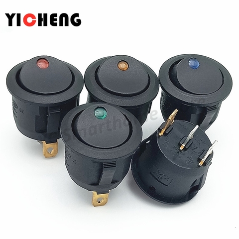 2Pcs Round Copper Cat's Eye Automobile Modified Switch 20mm Power Switch Rocker switch 12V/24V/220v ► Photo 1/6