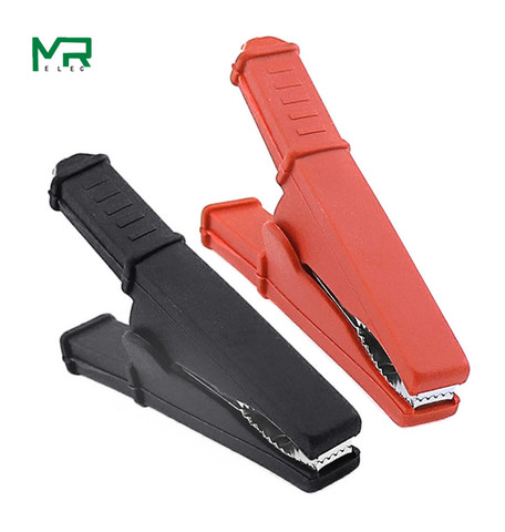 2Pcs 50A Red + Black 75mm Insulated Crocodile Crocodile Car Caravan Van Battery Test Lead Clips Best Promotion Alligator Clips ► Photo 1/4