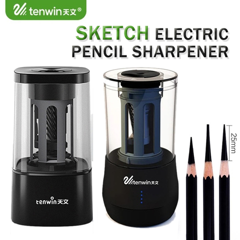 Tenwin 8039 Plug-in Power Electric Pencil Sharpener for Sketch/Charcoal/Pencil Long/Short Hole Switch Automatic Pencil Sharpener ► Photo 1/6