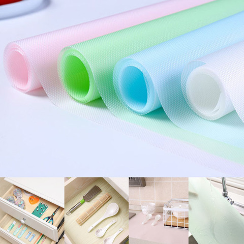 Reusable Shelf Liners Cabinet Mat Drawer Mat Moisture-Proof Waterproof Dust  Anti-Slip Fridge Kitchen Table Pad Paper