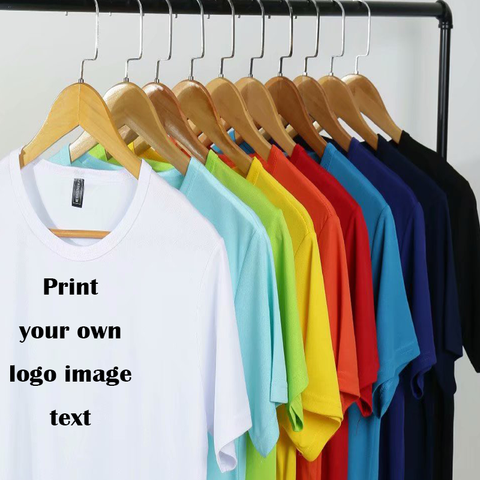 Custom logo quick-drying T-shirt printing logo picture text team name men and women short sleeve shirt advertising shirt ► Photo 1/6