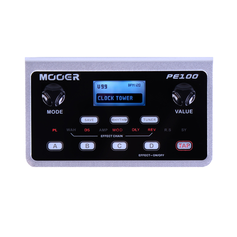 MOOER PE100 Multi-effects Processor Guitar Effect Pedal 39 Types Effects Guitar Pedal 40 Drum Patterns 10 Metronomes Tap Tempo ► Photo 1/5