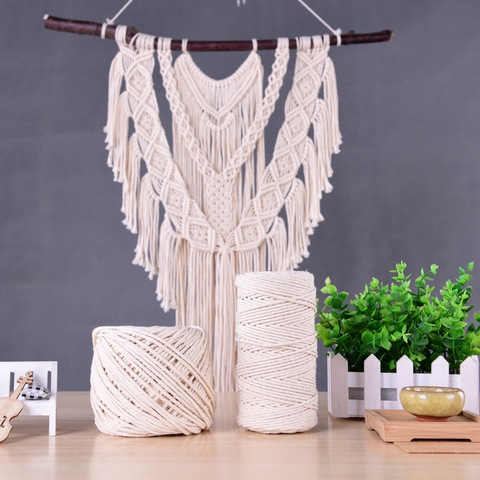 1-10mm Macrame Rope Twisted String Cotton Cord For Handmade Natural Beige Rope DIY Accessories 10/25/50/100/200/400M ► Photo 1/6