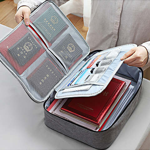 Travel Password lock storage bags Multi-layer Waterproof Document bag bank card U Disk organizer passport accessories handbag ► Photo 1/6