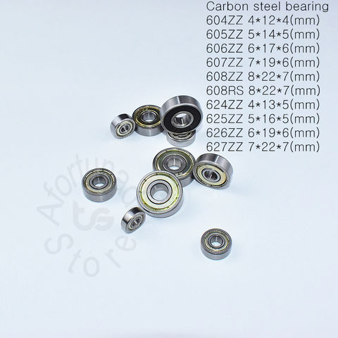 Carbon steel bearings 10pieces 604zz 605zz 606zz 607zz 608zz 608RS 624zz 625zz 626zz 627zz free shipping Metal Sealed bearing ► Photo 1/6