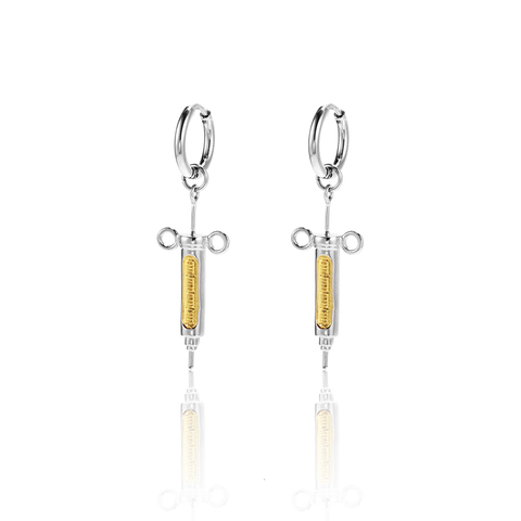 RIR Fashion Cylindrical Syringe Earrings Medical Equipment Creative Nurse Amulet Jewelry Earrings Doctor Nurse Graduation Gift ► Photo 1/6