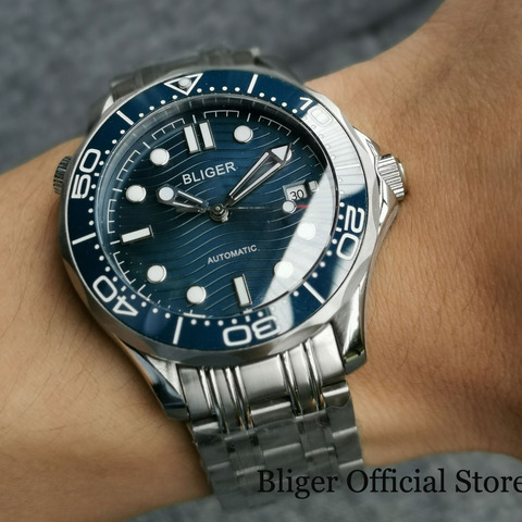 Luxury 41mm Mechancial Men Watch Sapphire Glass NH35 MIYOTA Movement Steel Band Ceramic Bezel Date Function ► Photo 1/3