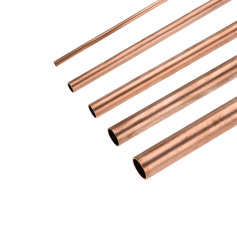 uxcell 2 Pcs Copper Round Tube 7mm-30mm ID Hollow Straight Pipe Tubing Smooth Surface Length 100mm/200mm/300mm ► Photo 1/1