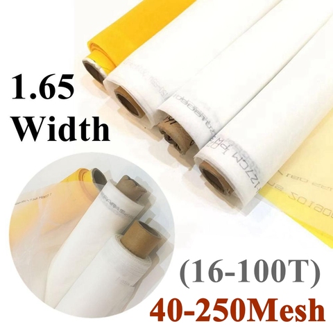165CM Width 40-250M Polyester White Silk Screen Printing Mesh Fabric for Clothes Textiles Screen Printing Mesh Filter Net ► Photo 1/6