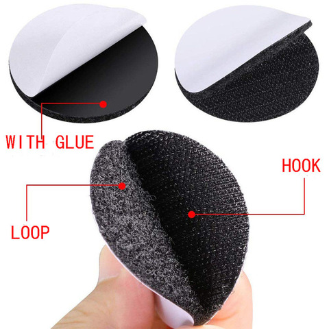 10Pairs/lot Strong Self Adhesive Hook and Loop Fastener Tape Nylon Sticker Velcros Adhesive Fastener Hook Loop with Glue for DIY ► Photo 1/6