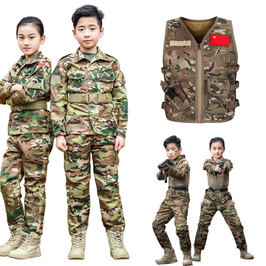 Kids Boys Girls Military Tactical Combat Uniform Suits Jacket Shirt Pants SWAT 