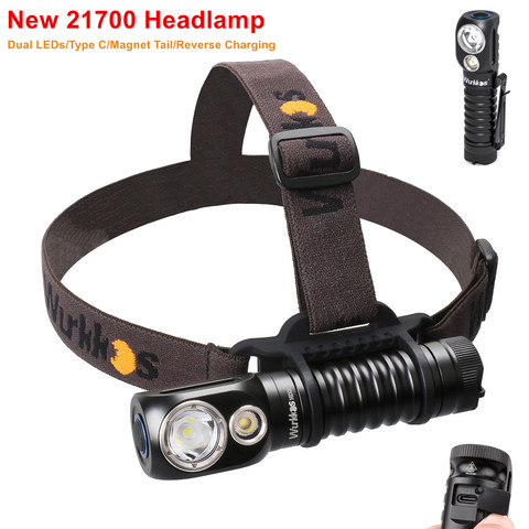 Wurkkos HD20 Rechargeable Headlamp 21700 Flashlight 2000lm Dual LED LH351D and XPL with Type C Reverse Charge Magnetic Tail ► Photo 1/6