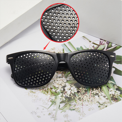 Black Eyesight Improvement Care Exercise Eyewear Glasses Training Cycling Eyewear Pin Small Hole Sunglass Camping Eyeglasses ► Photo 1/6