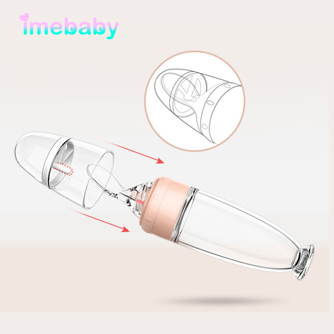 Imebaby newborn baby silicone rice paste bottle baby feeding spoon silicone dropper Feeding bottle baby spoon bottle ► Photo 1/6