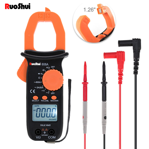 RuiShui606A Clamp Meter Multimeter High quality Automatic Range pinza amperimetrica AC/DC Ohm Current Voltage Digitl clamp meter ► Photo 1/6