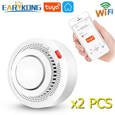 Tuya WiFi Smoke Alarm Fire Protection Smoke Detector Smokehouse Combination Fire Alarm Home Security System Firefighters ► Photo 1/6