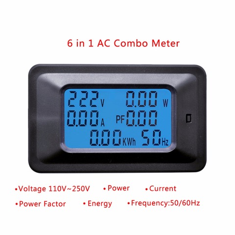 100A/20A AC LCD Digital Panel Power Watt Meter Monitor Voltage KWh Voltmeter Ammeter Tester Tools ► Photo 1/6