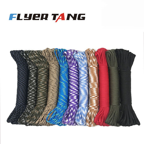 CAMPINGSKY Paracord 550 Parachute Cord Lanyard Tent Rope Guyline Mil Spec  Type III 7 Strand 100FT For Hiking Camping 200 Colors