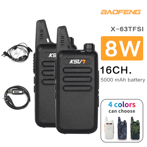 2pcs/lot  KSUN Mini Walkie Talkie Two-way radio Set UHF 400-470MHz 16CH walkie-talkie Radio ► Photo 1/6