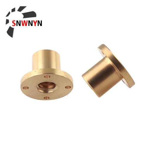 T8 Screw Brass Nut Flange Nut Lead 4mm 8mm 4-Start T8x8mm For Supporting All The Copper Nut Stepper Motor Guide Screw Lead Screw ► Photo 1/6