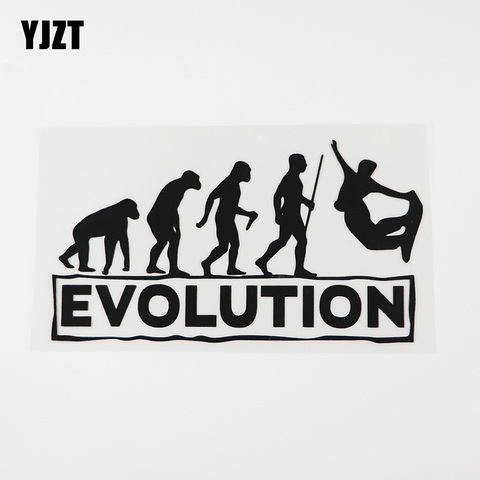 YJZT 17.7CMX9.7CM Snowboarding Evolution Extreme Sport Vinyl Car Sticker Black/Silver 8A-0915 ► Photo 1/6