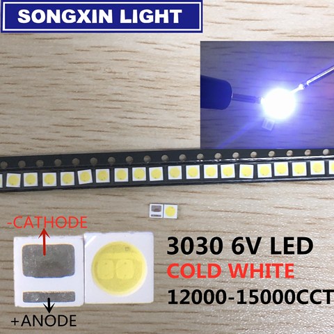 100PCS LED Backlight High Power LED 1.8W 3030 3V 6V Cool white 150-187LM PT30W45 V1 TV Application 3030 smd EVERLIGHT ► Photo 1/6