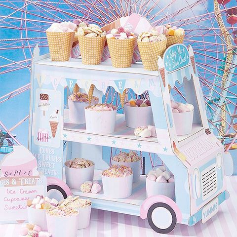 Ice Cream Van Stand Cars Display Stand For Cupcakes Candy Sweets For Kids Birthday Decoration Cupcake Holder Wedding Decor 2022 ► Photo 1/6