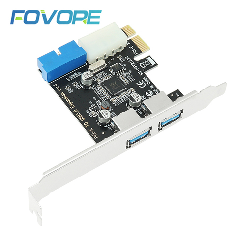 USB 3 pcie adapter 2 port usb to pcie x1 Front Panel 20pin 20 pin USB3.0 PCI-e PCI express hub controller Card adapter ► Photo 1/6