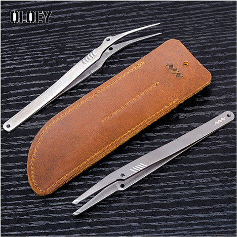 TE01 TC01 MINI MTweezer 304 Stainless Steel Tweezers Set of Tools Professional Crane Eagle Shaped Pick with Portable Leather Bag ► Photo 1/6