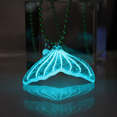 NEW Mermaid GLOW in the DARK  Luminous Mermaid tail Pendants & Necklaces amulet Sweater Gift for girls women ► Photo 1/6