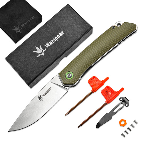 Warspear WP501G Ceramic Ball Bearings Front Flipper Folding Knife 14C28N Blade Micarta Handle Tactical Survival EDC Knives Tools ► Photo 1/6